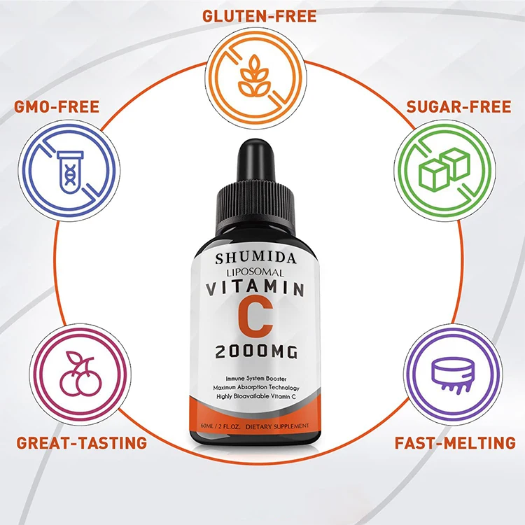 OEM ODM VIT C жидкие капли для взрослых иммунная система и антиоксидантная Поддержка высокой абсорбции витамин