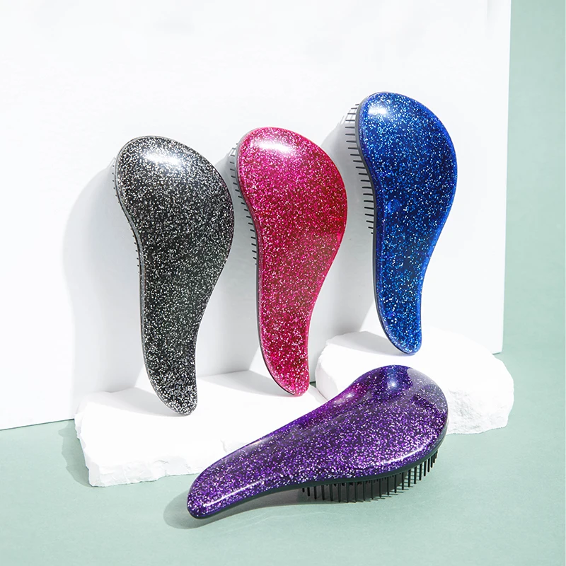 Curly Starry Sky Detangling Hair Brush Scalp Massage For Women Dual Use Hairdressing Tangle Comb Soft Touch Detangler Haribrush