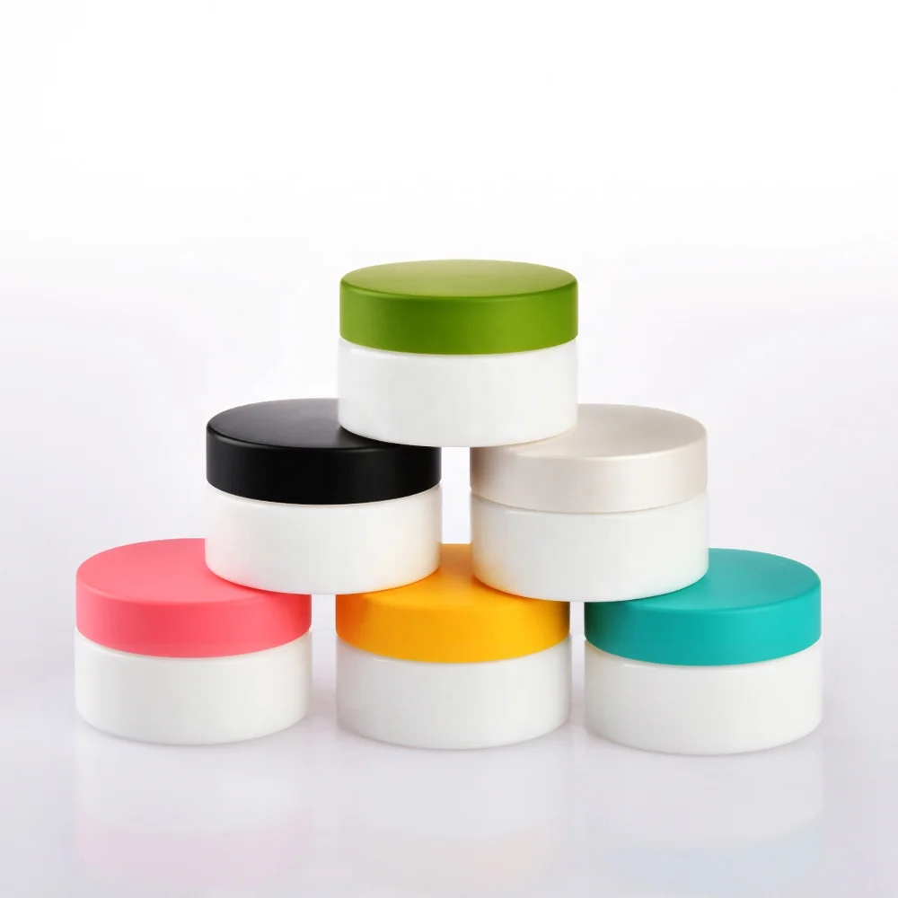 wholesale 15g 50g 100g skincare custom color printing opal glass cream jar