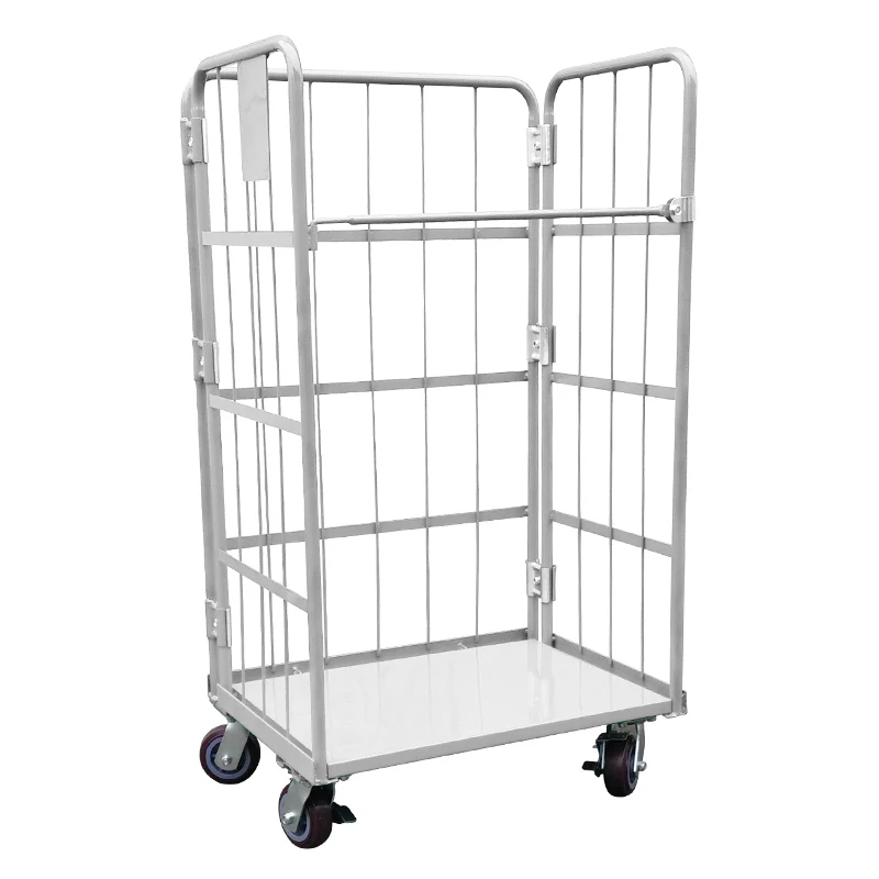 Customized High Quality Trolley foldable cargo factory price warehouse transport steel roll container cage