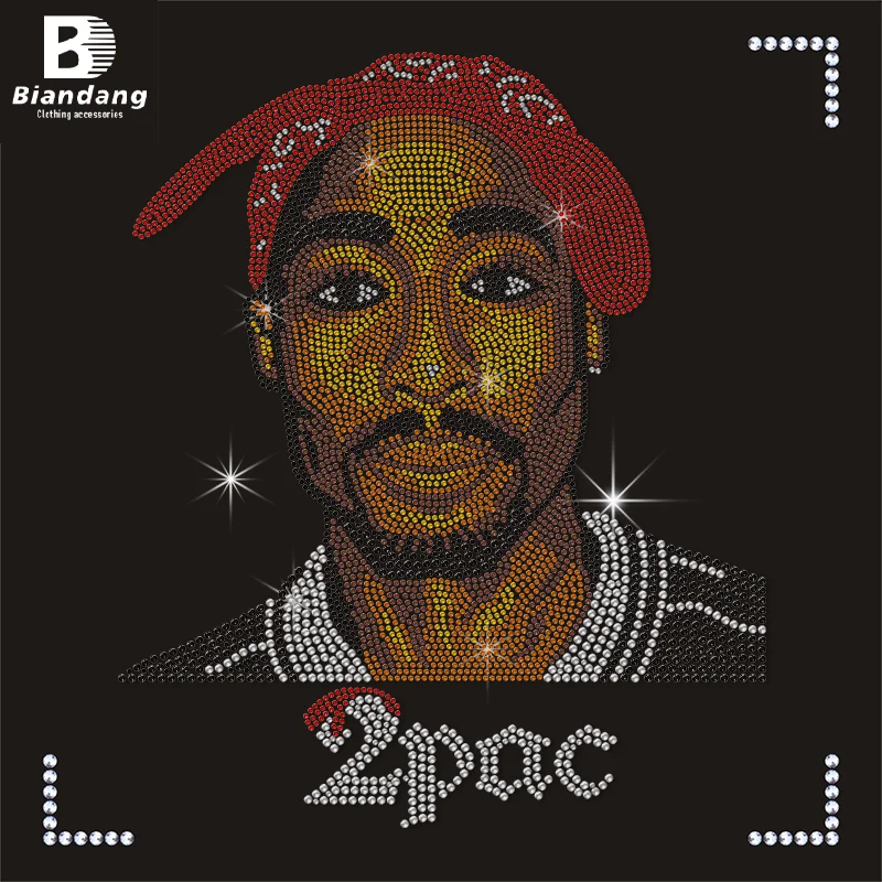 Factory Wholesale Price Shiny Portrait Hot Fix Rhinestone Transfer Custom Rhinestone Heat Transfer