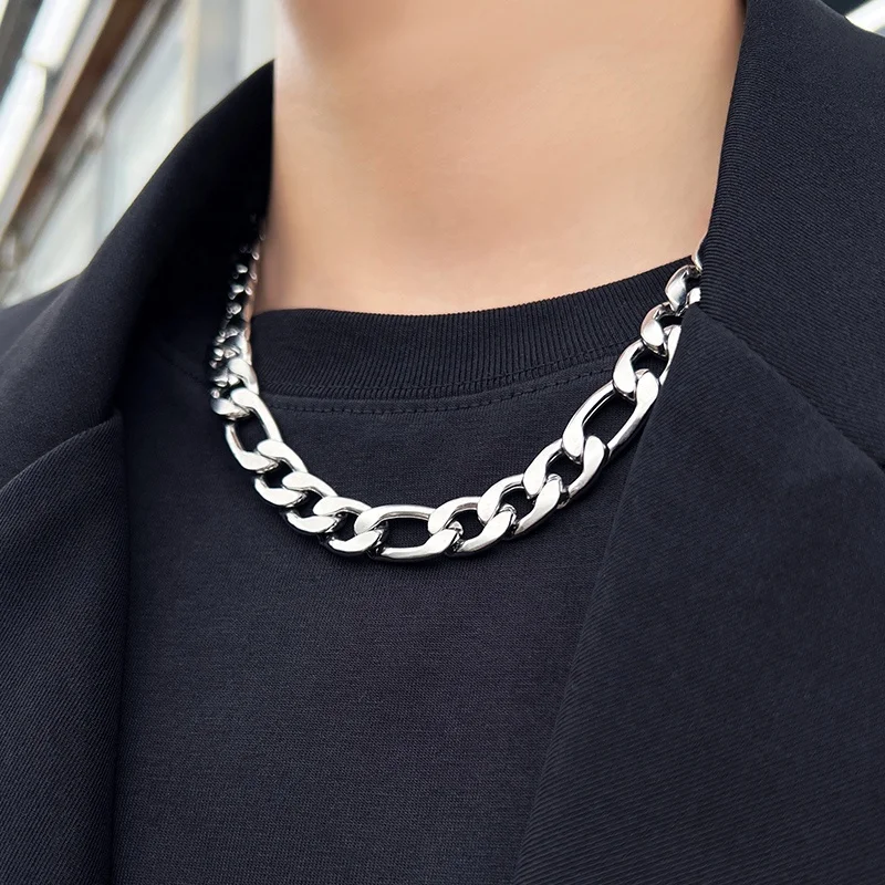 Male Titanium Chain Female Summer Cuban HipHop Punk Never Loses ColorMale Chain Net RedCollarbone Chain Accessories