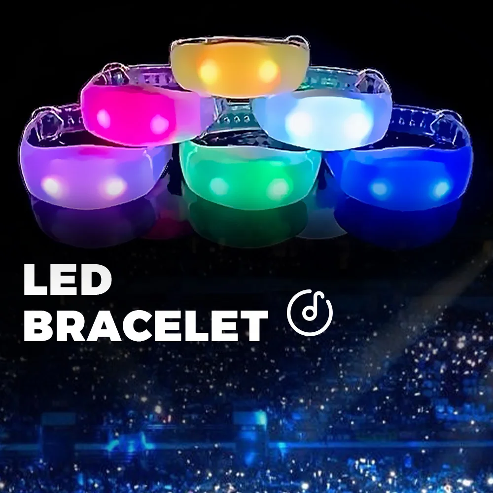 Customized promotional logo party favorite sound activation luminous silicone light up bracelet LED remote control wristband