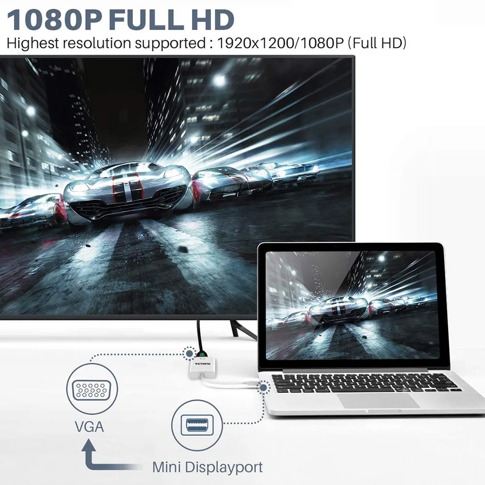 Latest Premium Quality Mini DisplayPort DP to VGA 1080P Male to Female M TO F Cable Adapter