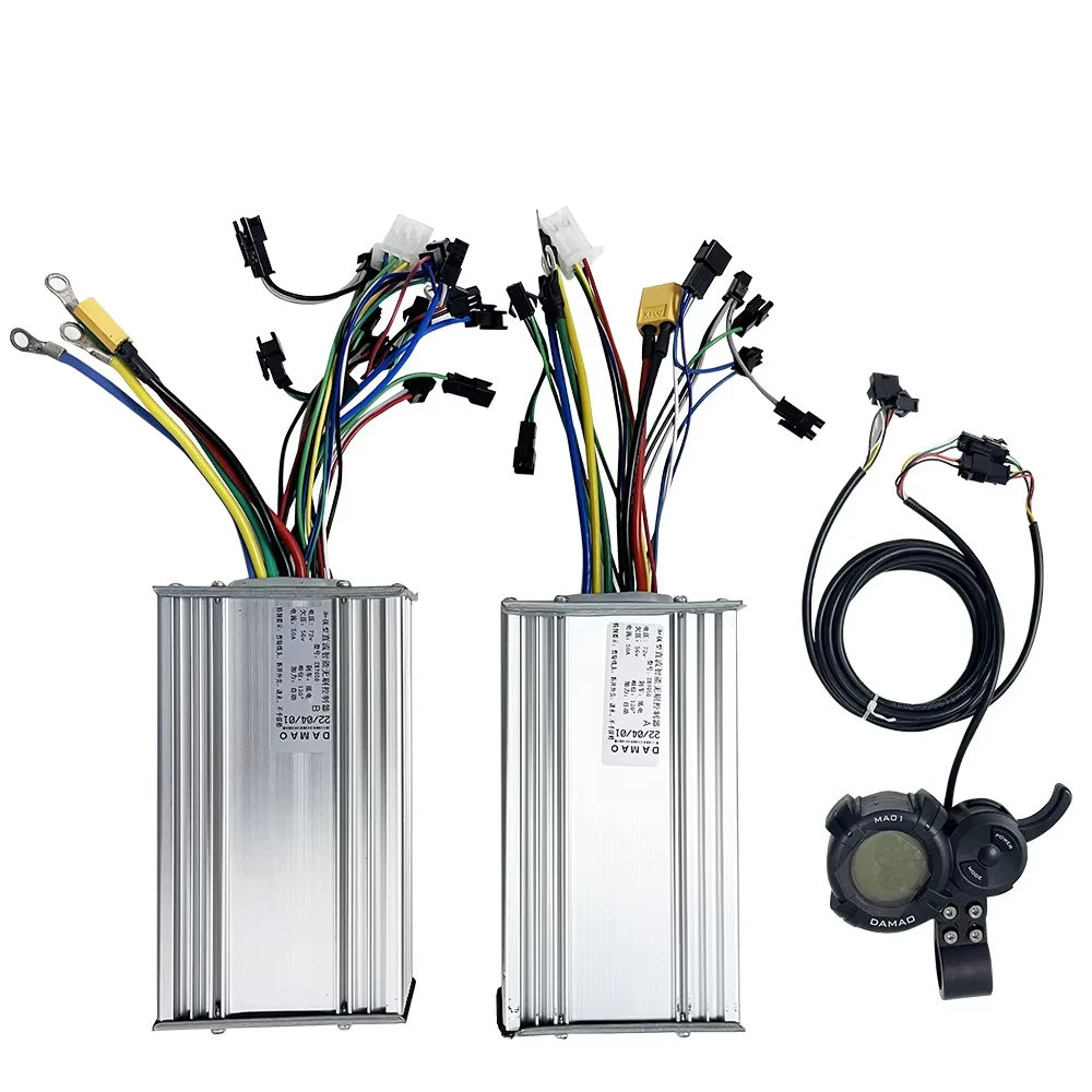 Controller Display Accelerator for Dual Engines 6000W 7000W Electric Scooter Spare Accessories DAMAO 72V 50A 6 Wires