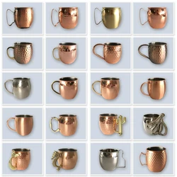 High quality manufacturer unique customized colors Moscow mule copper mug with straw and logo