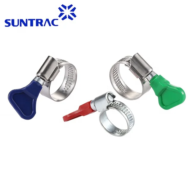 Metal clamps for tubes stainless steel German style adjustable plastic handle hose clamp