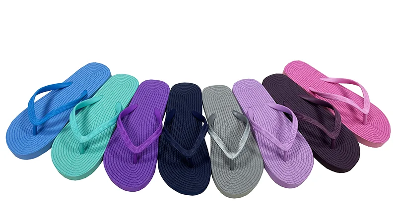Summer Fashion candy color straw sole pvc ladies female shoes casual outdoor shining custom flip flops