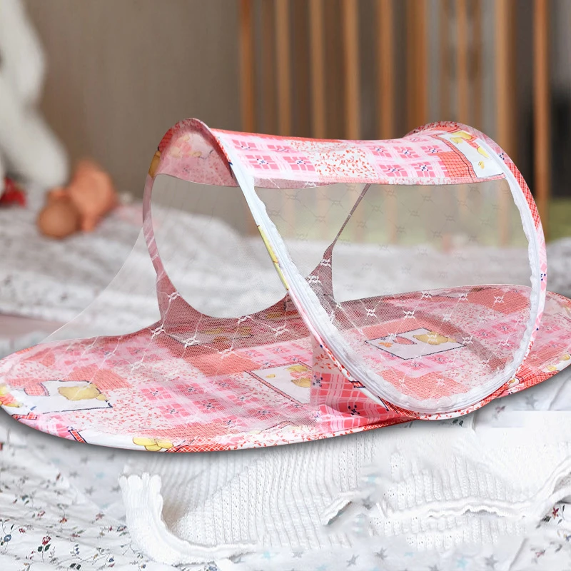 Wholesale high quality large portable folding -installation with the sleeping cushion pillow super soft baby mosquito net