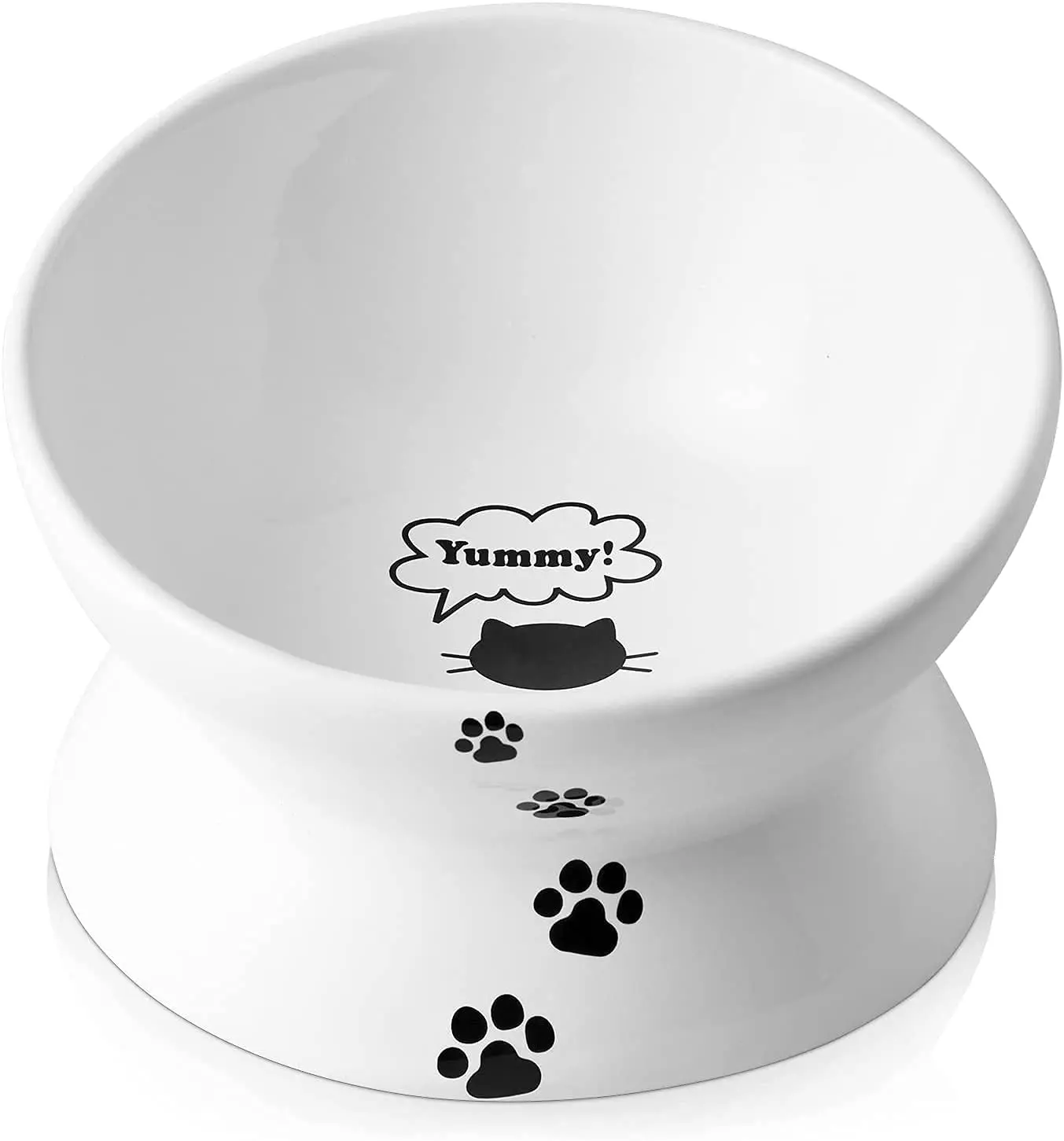 IKITCHEN 2023 Hot Sale Raised Cat Water Bowl Protect Spine Elevated Dog Food Bowls Ceramic Cat Dog Bowls Customization