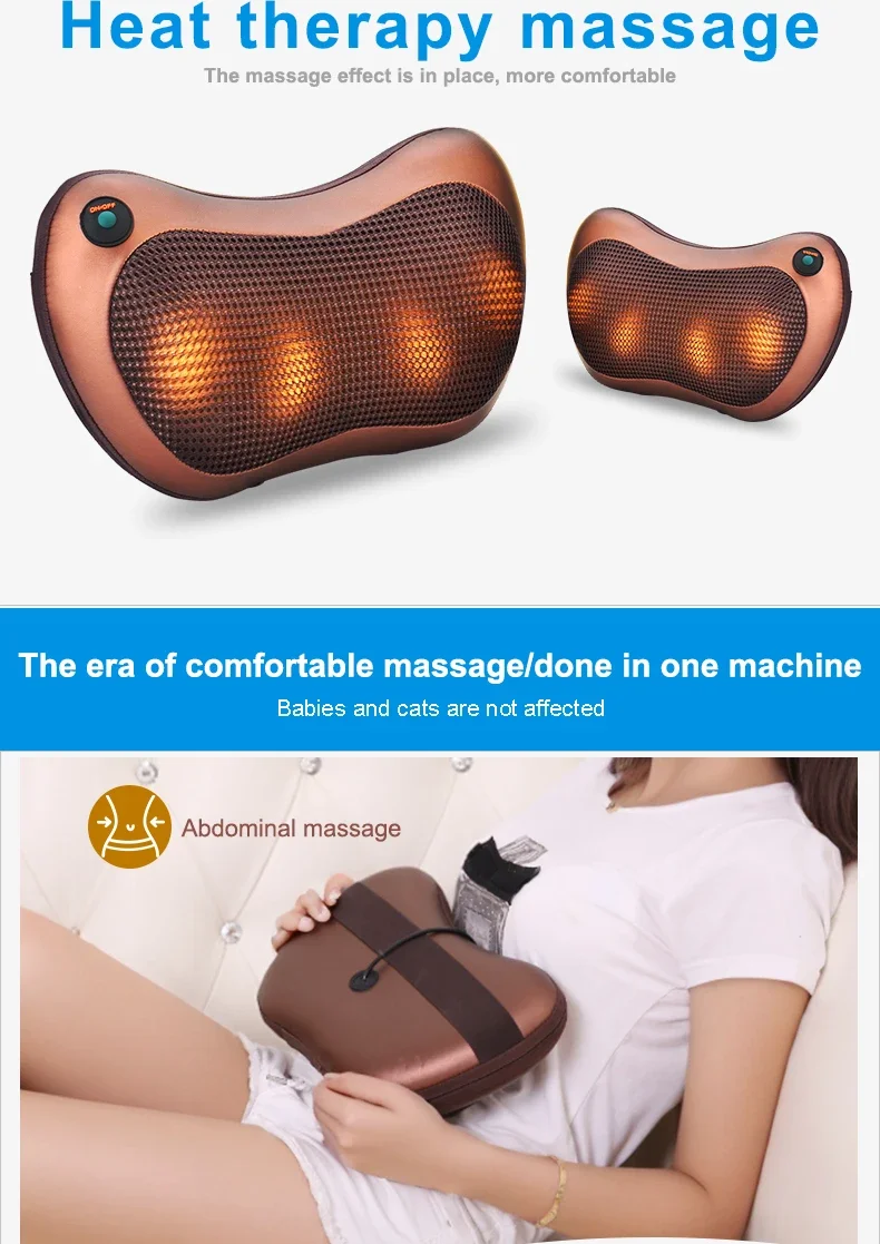 neck shoulder back vibrating massager pillow,  neck pain relief relaxer massage pillow healthy smart