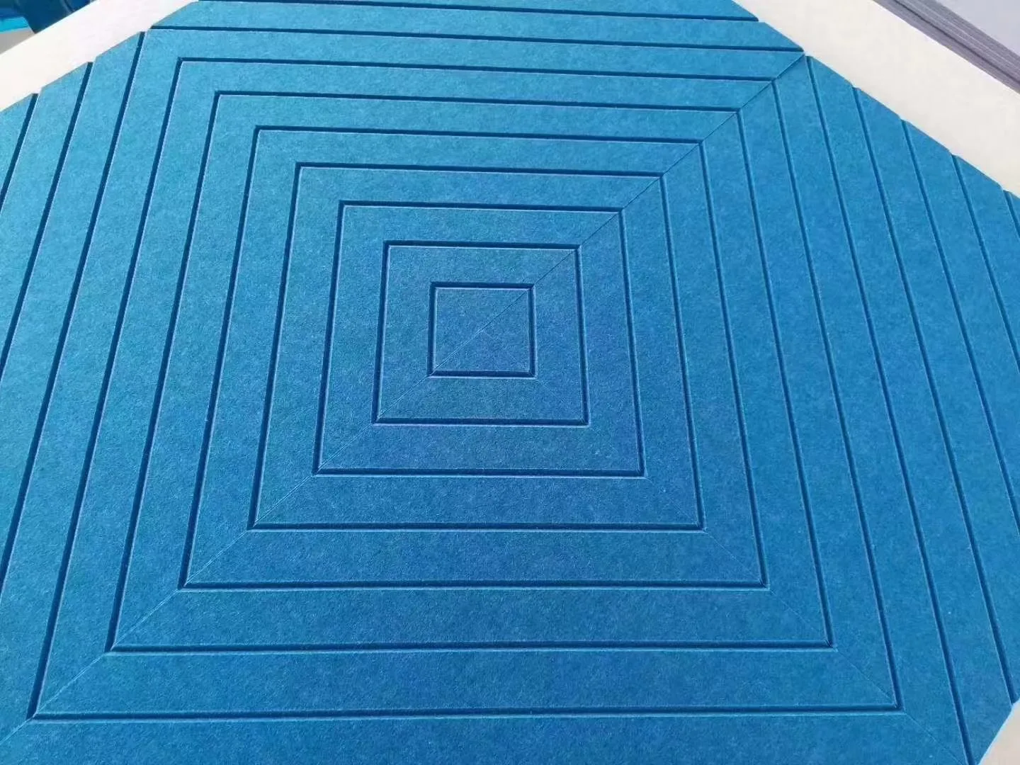 recycled material grooved decorative polyester acoustic panel soundproof