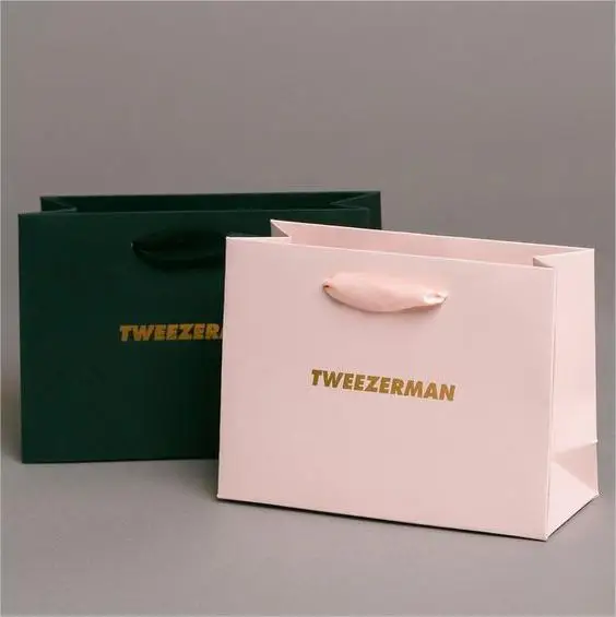 Luxury Golden Foil Printing Logo Shopping gift paper bag For Clothes/ Shoes/Jewelry Packaging