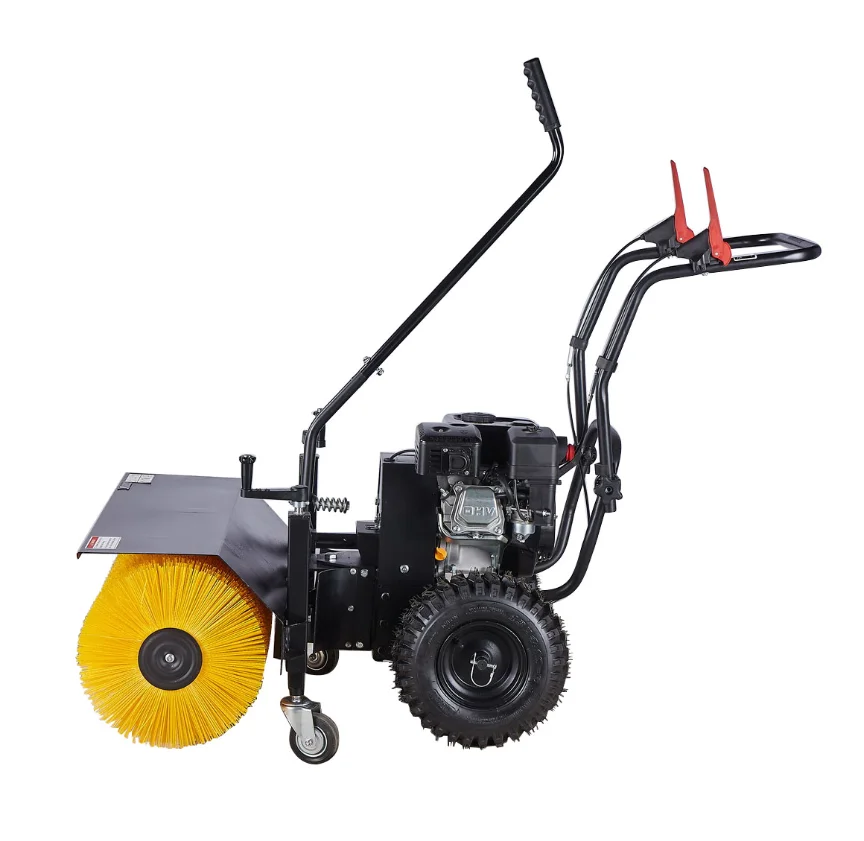 Gasoline Power Drive multifunctional  small hand push Easy to move snow removal snow broom sweeper for sale