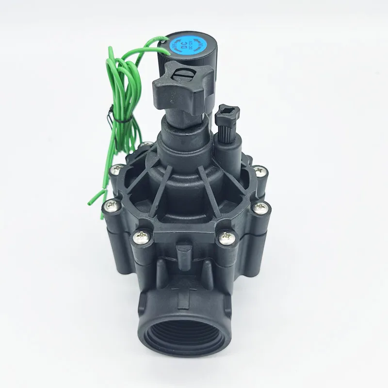 DN32 Plastic Irrigation Magnetic solenoid valve with manual control 12v 24v normally close type valves Plastic irrigate valves