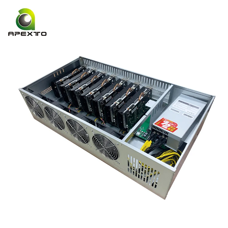 Apexto New stock 847 B85 CPU GPU rig with original 1800W APW7 PSU GPU case