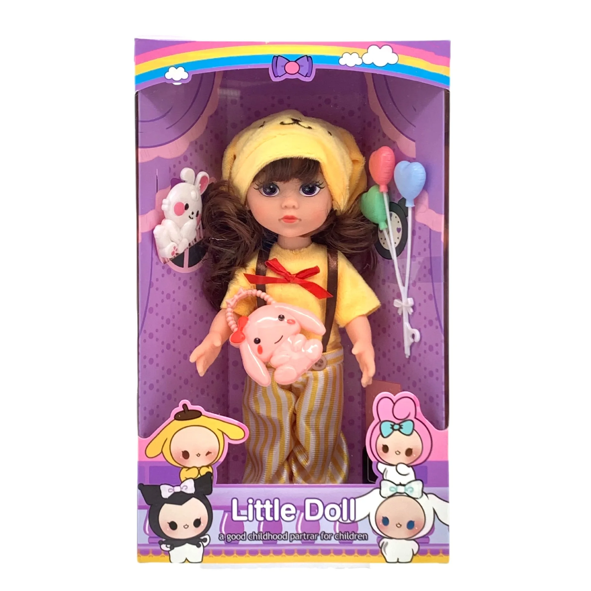 Cartoon Kuromi Sanrioed Plush Toy Anime Doll  Realistic Reborn Vinyl Doll Waterproof Toddler Girl Doll