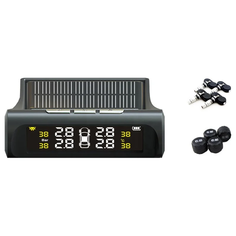Solar Power Car Tire Pressure Monitoring System TPMS digital tire pressure manual equalizer indicator