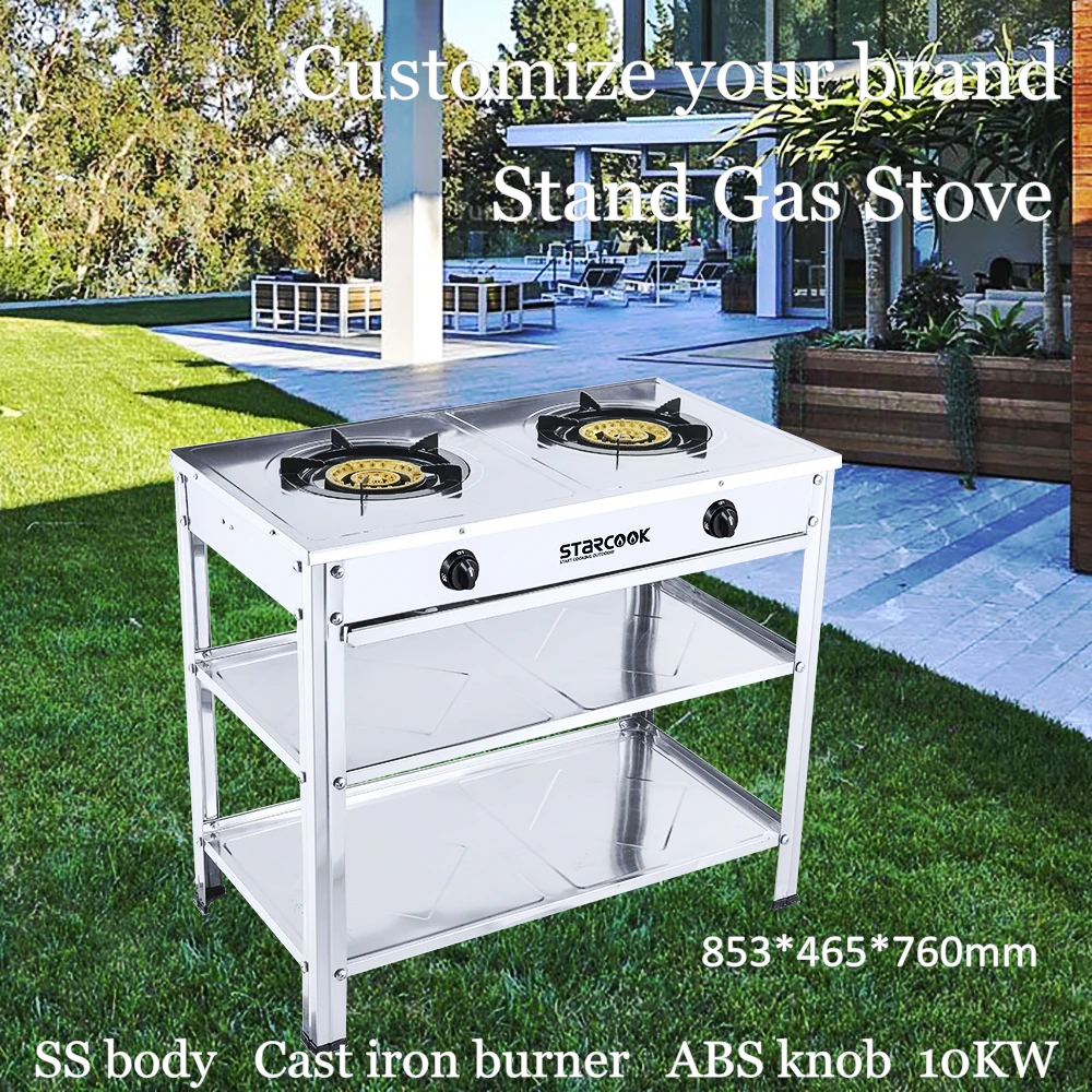 Stand Gas Stove Kitchen Cast Iron Burner Stainless Steel Gas Stove