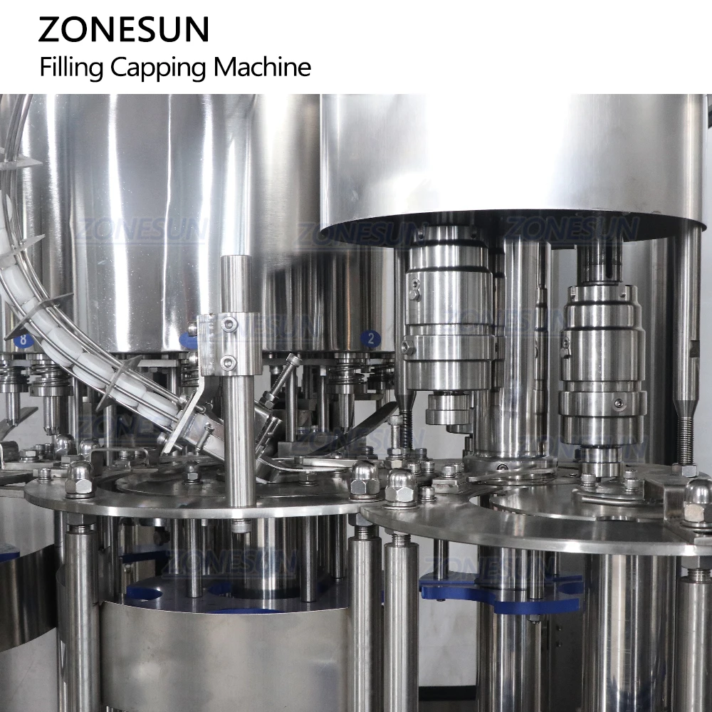 ZONESUN ZS-AFC883 Full Automatic 3 IN 1 Small Scale PET Bottle Mineral Water Liquid Beverage Rotory Filling Capping Machine