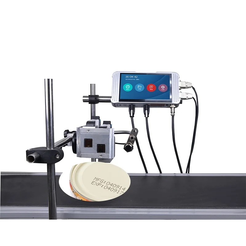 Bar code label direct thermal printer high speed online inkjet printer plastic bottle cap printing machine tampon printer