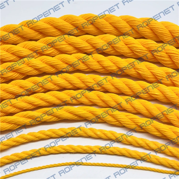 3 Strands Twisted PP Rope Strong Polypropylene PP Danline Monofilament Rope