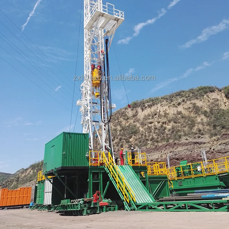 2000m 1500m Diesel Engine Oilfield Skid Mounted Truck Max Egypt India Chain Belt Power Sales Hook Energy Rig Mechanical Origin