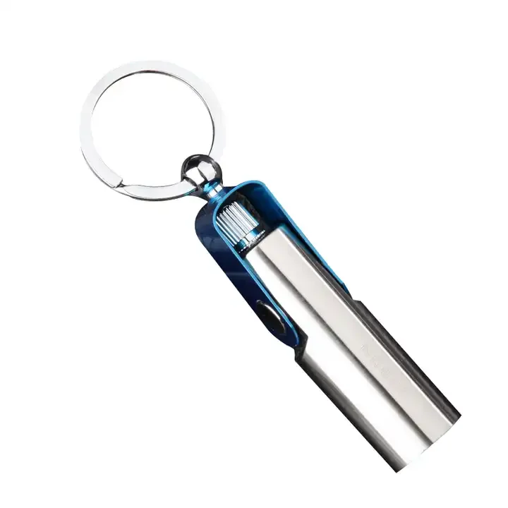 wholesale customized metal kerosene cigarette oil smoking accessories keychain matchstick flint lighter