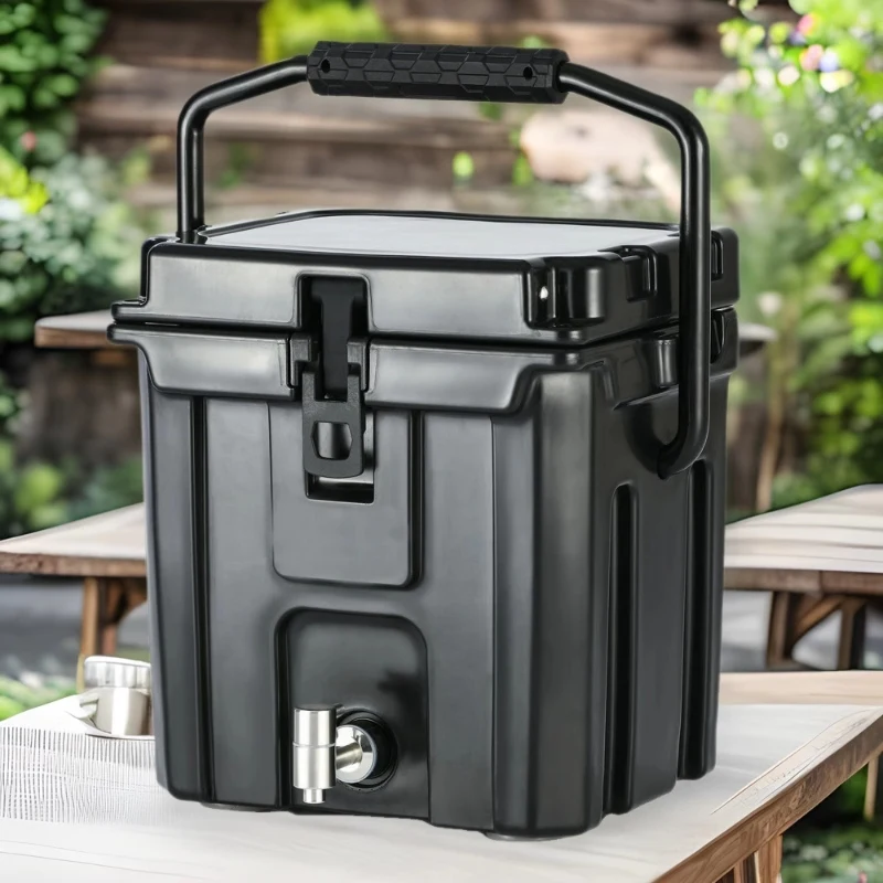 10L black color rotomal Ice chest keep cool temperature cold insulation storage rotomolded cooler box for camping outdoor