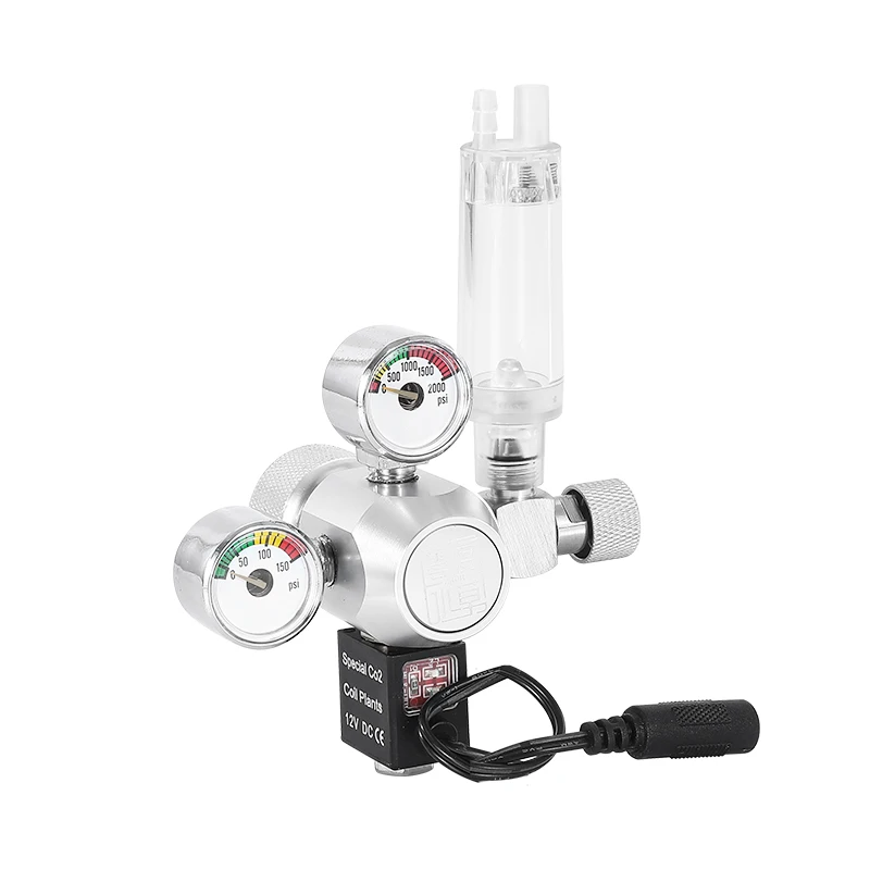 WYIN R104X Double table co2 cylinder regulator stainless steel air co2 gas pressure regulator with Solenoid Valve