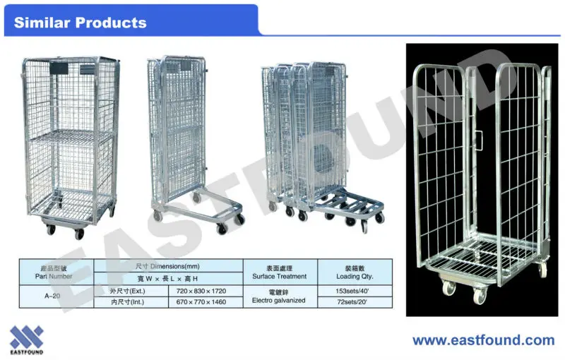 Warehouse industrial cargo storage transportation customized Roll Trolley Supermarket and warehouse Roll Carts