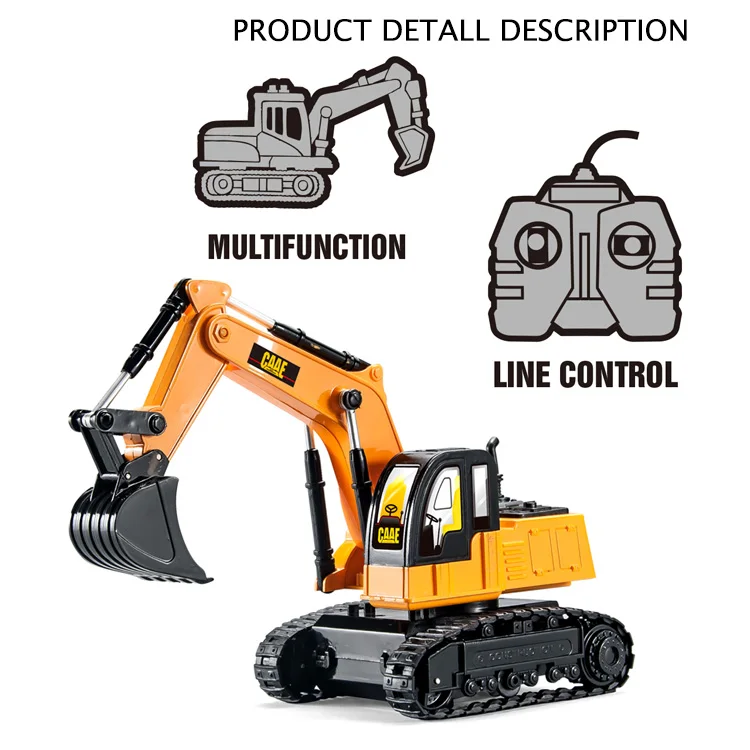 Wire controlled 1/36scale 4 Channels 2.4GHz hydraulic Excavation Engineering Vehicle RC Excavator Toys