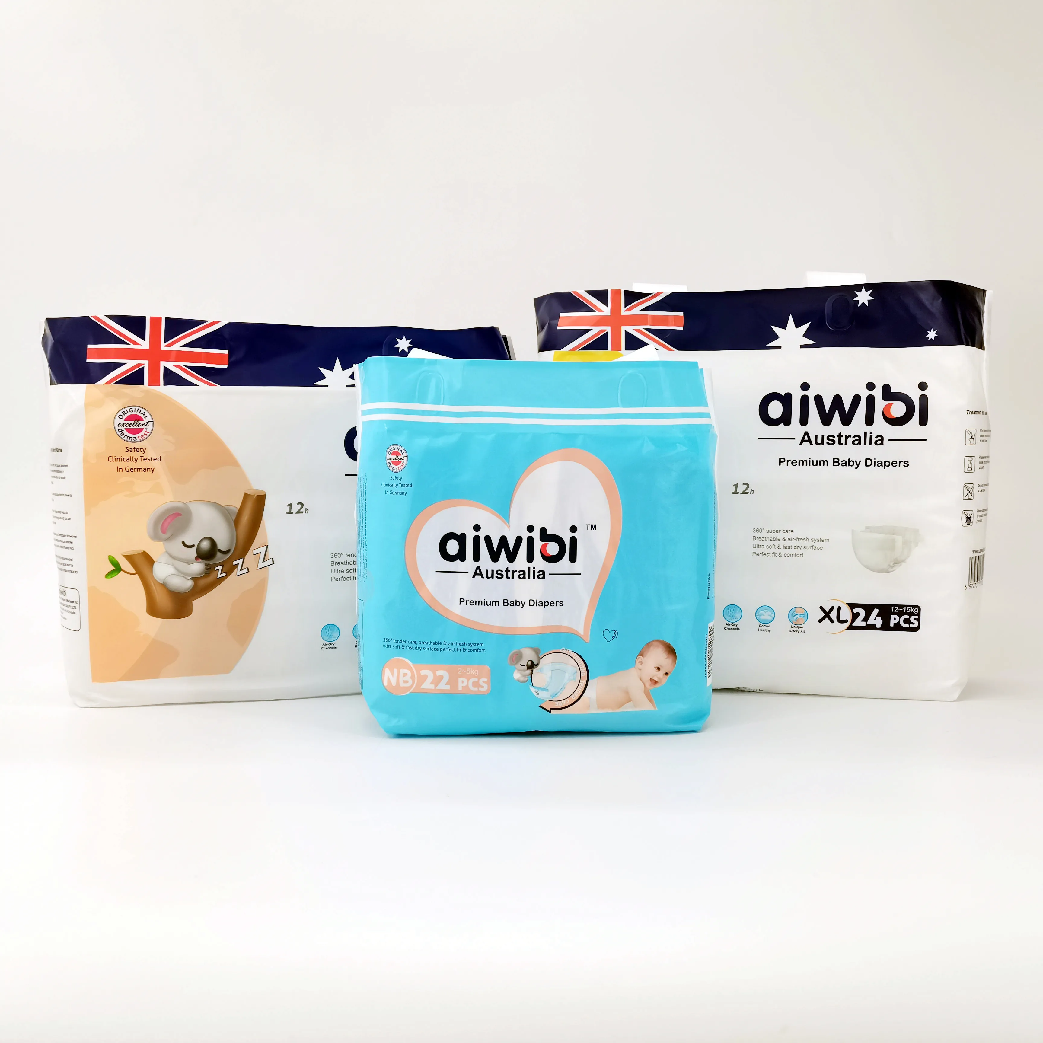 AIWIBI baby diaper pants disposal baby diaper wiht best raw materials A1 grade skin friendly breathable comfortable AWB03
