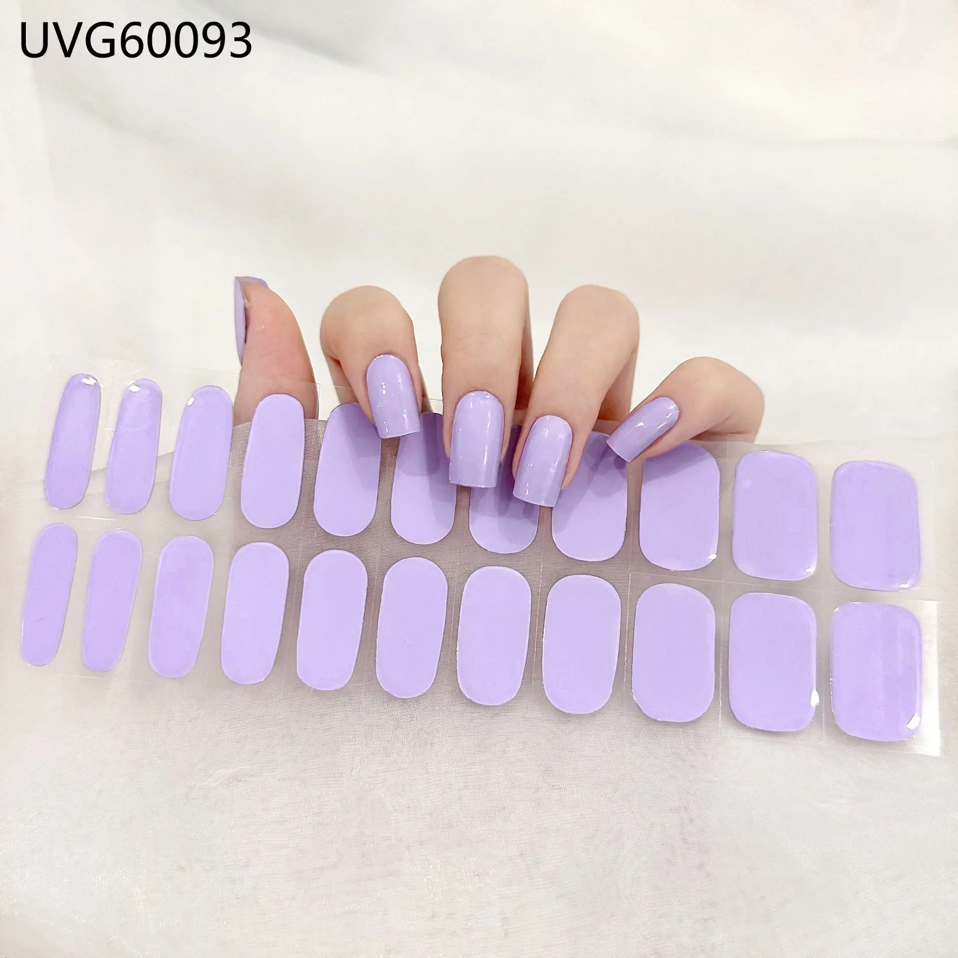 Wholesale Hot UV Gel Nail Stickers New Arrival Styles Nail Gel Wraps With UV Lamp Sell Semi Cured Wraps