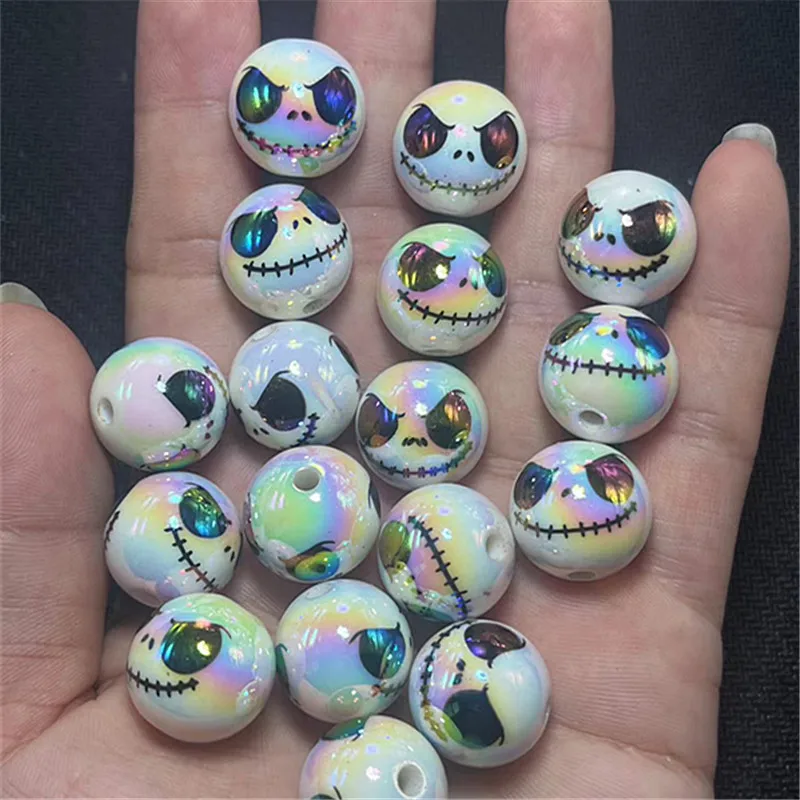 Hot Sale Halloween Beaded DIY Jewelry Mobile Phone Chain Beaded Pen Handmade Accessories Round Square Candy Acrylic Beads