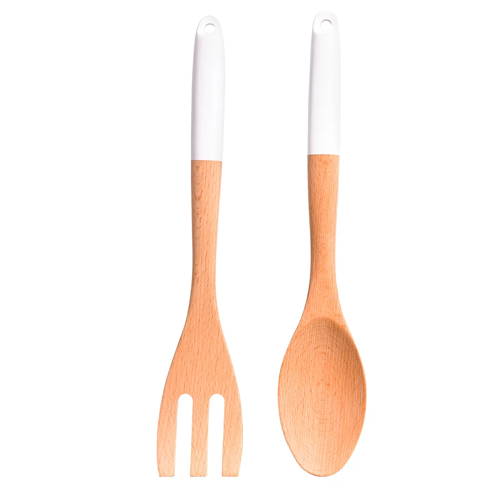TAOTAOJU Kitchenware Custom Pasta Tools Nonstick Kitchen Cookware Two Piece Set Variable Handle Color Beech Spatula spoon Set