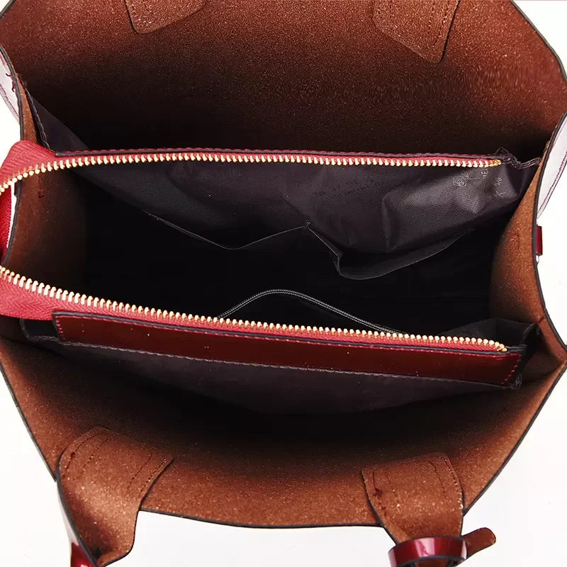 Wholesale large capacity women tote hand bag shoulder clutch purse Pu leather handbags ladies set 4 piece