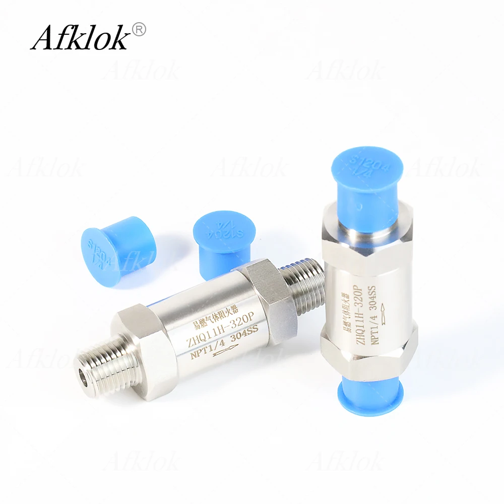 High Quality Stainless Steel 304 Flammable Gas Flame Arrestor 1/8 1/4 3/8 1/2 3/4inch NPT Male Thread Pressure Rating 320P