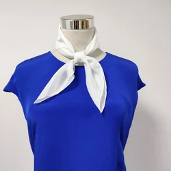 Wholesale White 8mm Silk Habotai Scarf Pure Color Square Hand Roll Hem Silk Neck Scarf