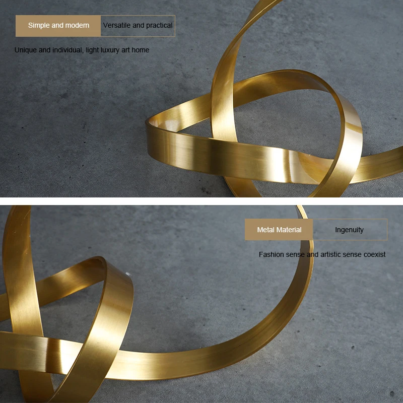 Modern Minimalist Soft Furnishings Accessories Ornaments Metal Twisted Space Creative Desktop Ornaments