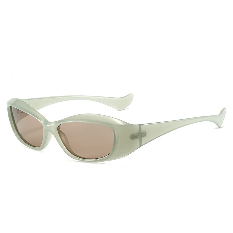 Fashion Around Shades Futuristic Oval Trendy Eyewear Y2K Sun Glasses Small Sunglasses for Women Men