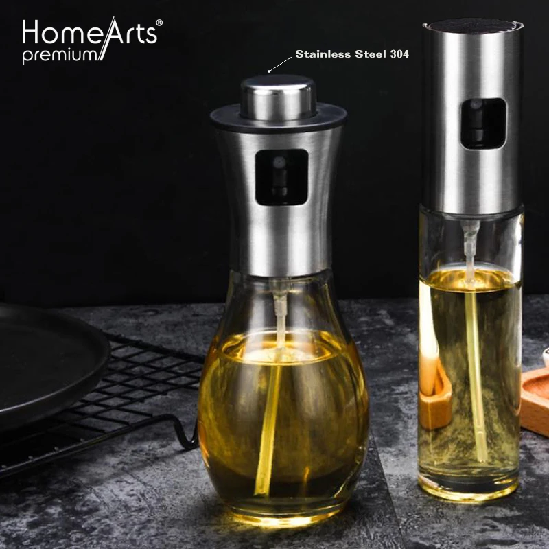 Olive Cooking Stainless Steel Bottle Dispenser Food Machine And Pump Glass Vinegar Oil Sprayer For Cooking