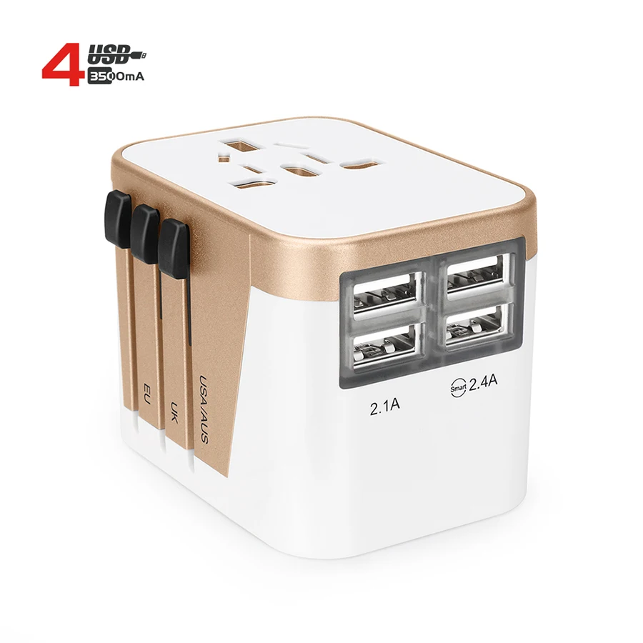 Лидер продаж путешествия зарядное устройство адаптер ЕС AUS Великобритания США plug 4usb Смарт розетки универсальный