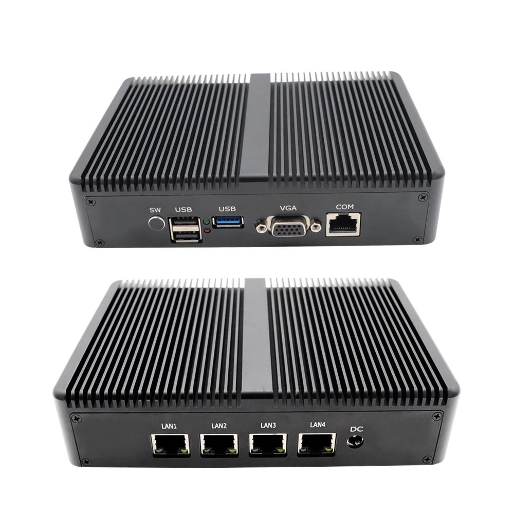 Eglobal Fanless Pfsense Mini PC J1900 Quad Core 4*Intel WG82583 Gigabit Lan Firewall Multi-function Router Security Desktop