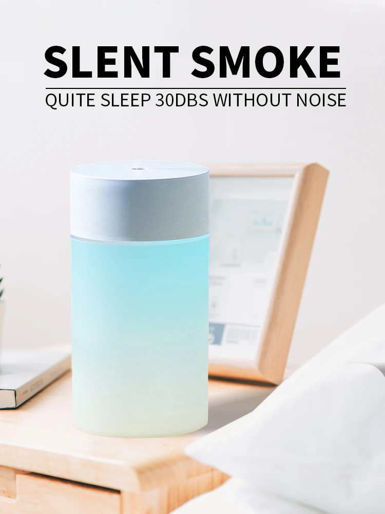 260ML USB Ultrasonic Air Humidifier LED Lamp Mini Essential Oil Diffuser Car Purifier Aroma Anion Mist Maker With Romantic Light