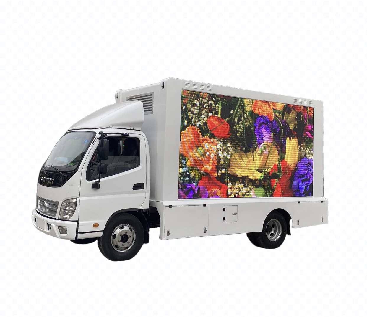 full color outdoor digital 3 sided led moving billboard advertising truck mobile advertising display panel sign screen for sale