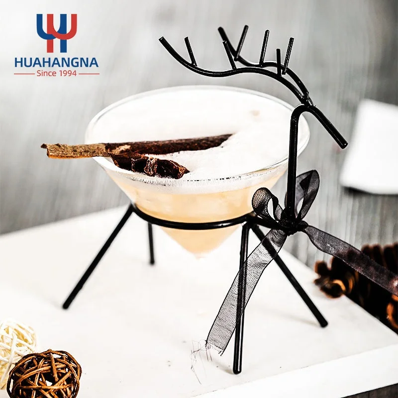 Unique Wholesale 160ml 5oz Martini Glasses Creative Special Deer Shape Crystal Cocktail Glass For Gin Mojito Juice