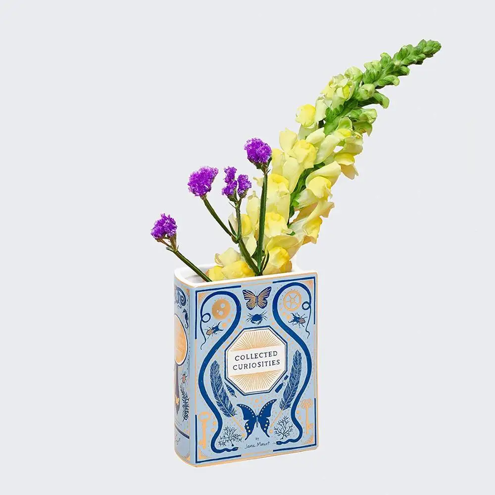 Customizable Ceramic Book Vase 2024 Hot Selling Nordic Style Indoor Vase decor for Flower Factory Wholesale