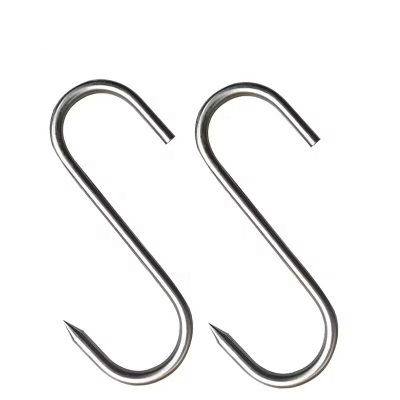 Refrigerated storage Stainless Steel S Meat Hooks with 10 mm thickness and double s shaped metal hook