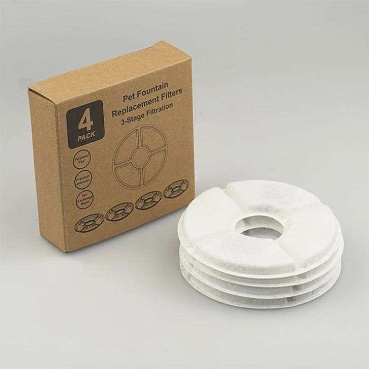 Replacement Filters for Cat Water Fountain Pet Water Fountain Filters Activated Carbon Filters for Round Pet Fountain